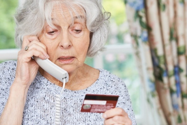 senior being scammed on phone